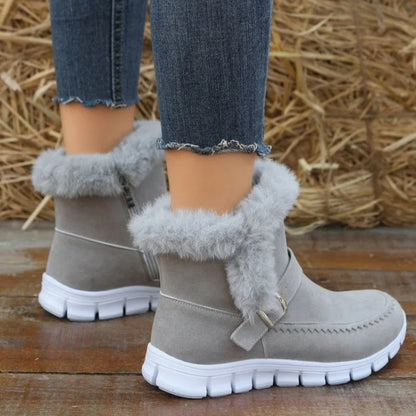 Bargin BASH: Women’s Winter Warm Plush Ankle Snow Boots with Buckle Design