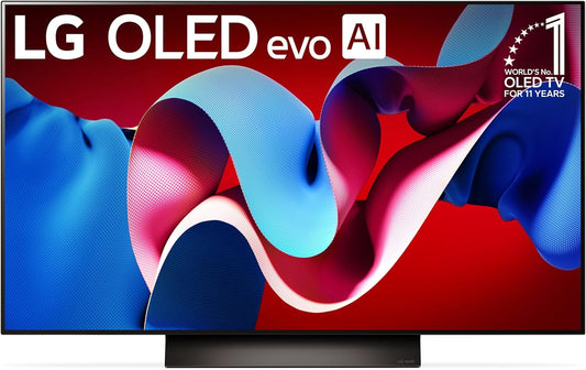 48-Inch Class OLED Evo C4 Series Smart TV 4K Processor Flat Screen with Magic Remote Ai-Powered with Alexa Built-In (OLED48C4PUA, 2024),Black