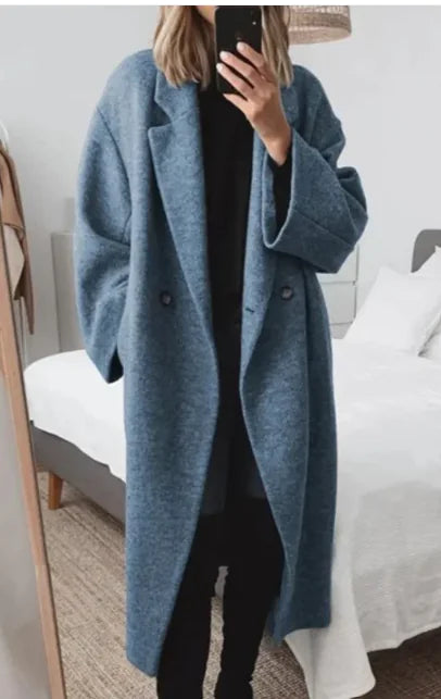 Women's Multi-color Multi-size Woolen Trench Coat Coat