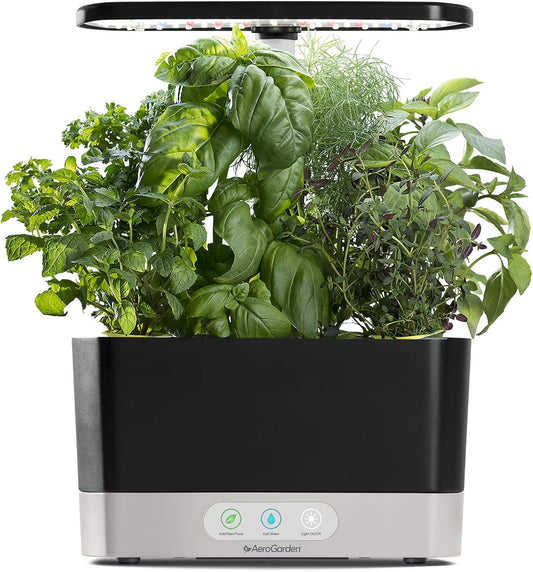 Harvest with Gourmet Herb Seed Pod Kit - Hydroponic Indoor Garden, Black