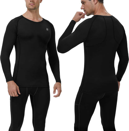 Compression Shirts for Men Long Sleeve Cool Dry Athletic Workout Tee Shirts Fishing Sun Shirts Sports Thermal Tights