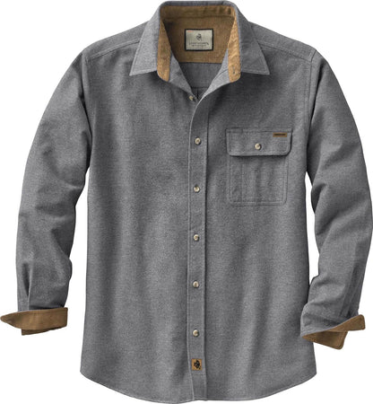 Men'S Buck Camp Flannel, Long Sleeve Plaid Button down Casual Shirt, Corduroy Cuffs