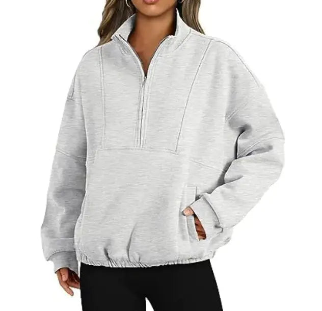 Zipper Pocket Polyester Sweater