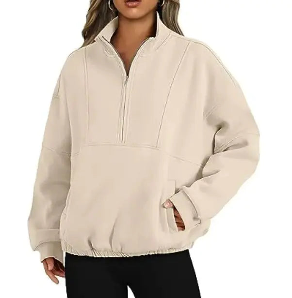 Zipper Pocket Polyester Sweater