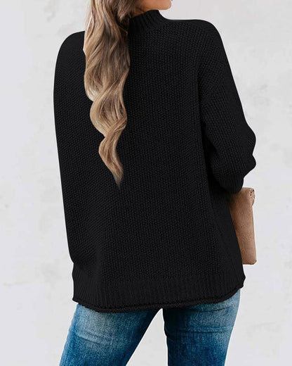 Women'S Long Sleeve Turtleneck Cozy Knit Sweater Casual Loose Pullover Jumper Tops